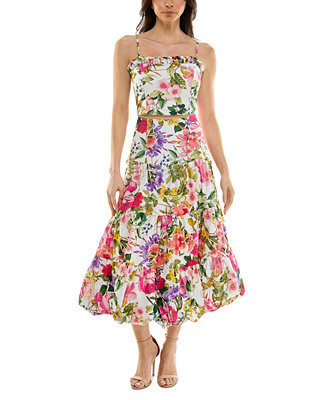 KATIA RAE Juniors' 2-Pc. Floral-Print Cotton Dress Set - Macy's | Macy's