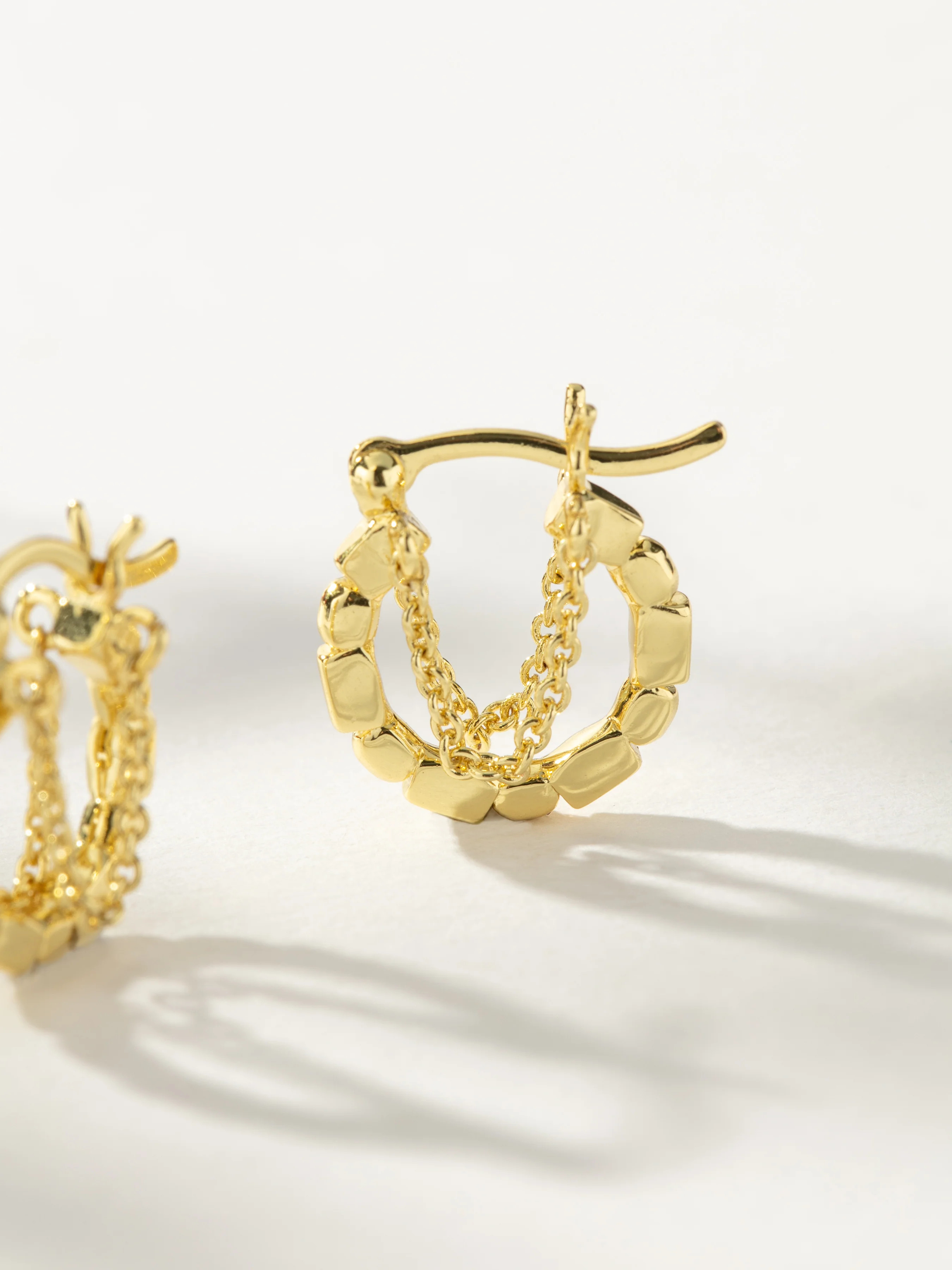 Gold Risk Chain Huggie Earrings | Small Hoop Earrings | Uncommon James | Uncommon James