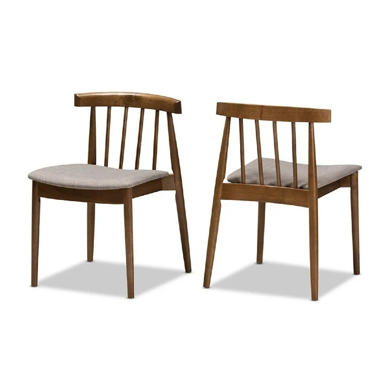 Baxton Studio Wyatt Mid-Century Modern Walnut Wood Dining Chair (Set of 2) | Walmart (US)
