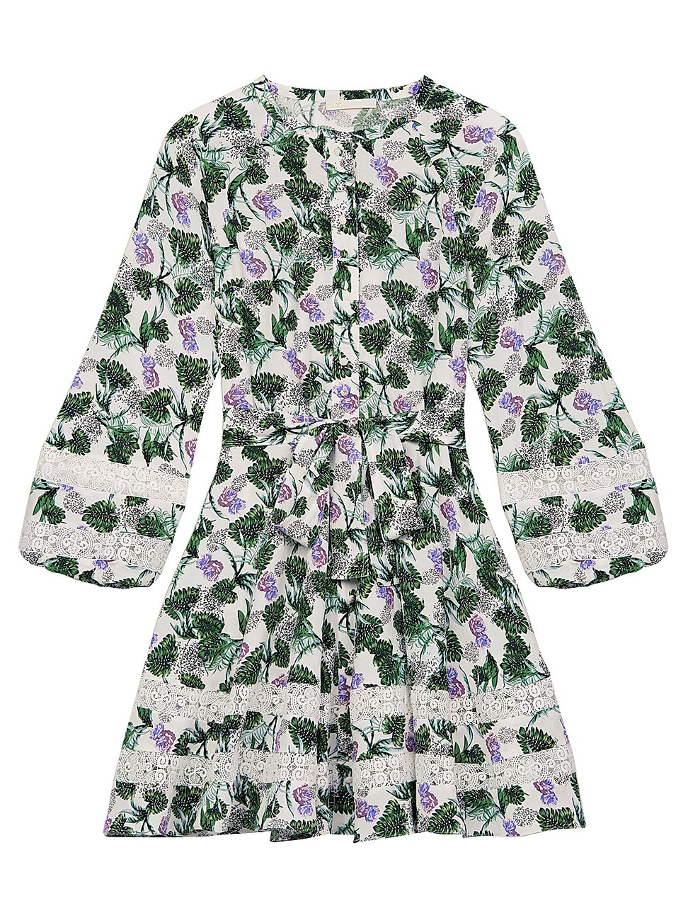 Maje Roman Lace Inset Floral Print Dress | Saks Fifth Avenue