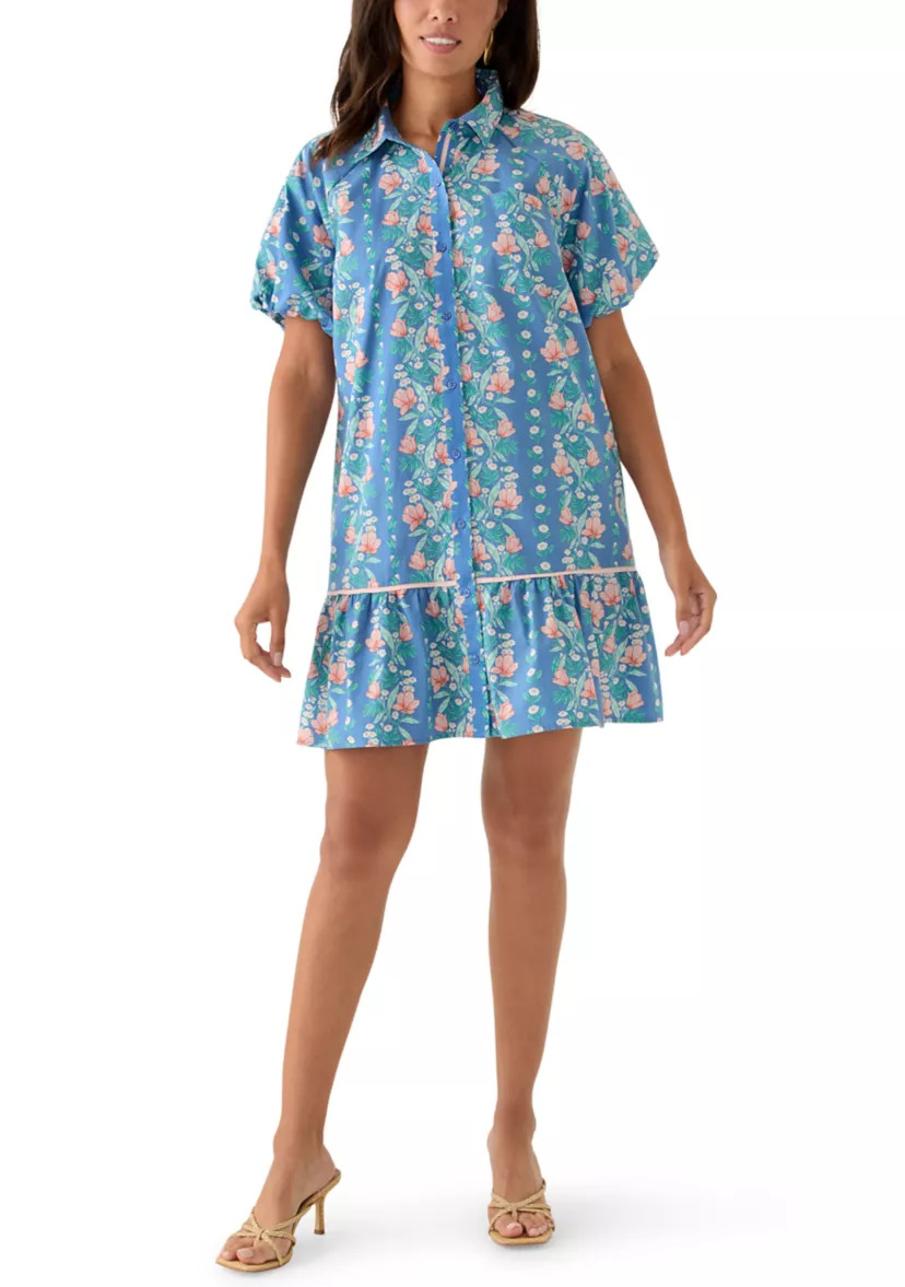 Women's Short Sleeve Flounce Shirtdress | Belk