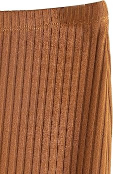 SheIn Women's Basic Plain Stretchy Ribbed Knit Split Full Length Skirt | Amazon (US)