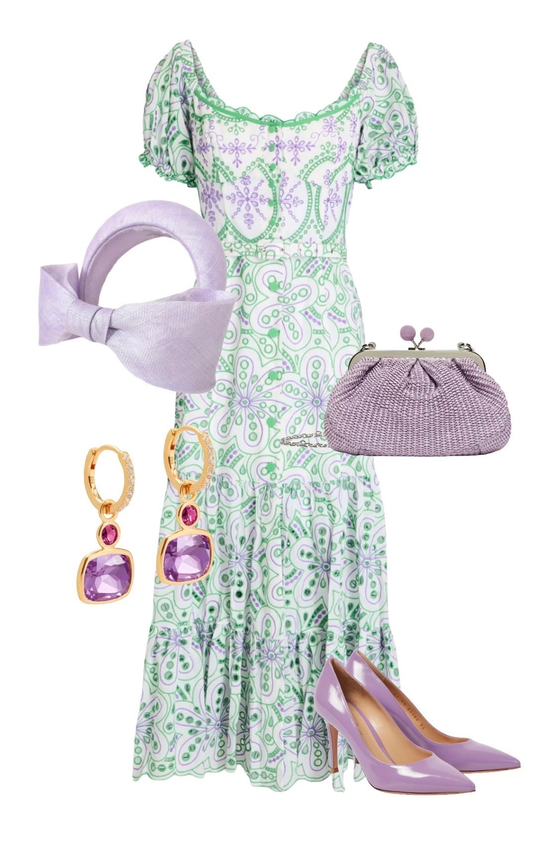 Garden Party Glamour 💜🌿

Lilac and Green is a beautiful combination and this Broderie dress by CHARO RUIZ IBIZA with 50% off at Outnet is a stunner!

🌿 Lana tiered broderie anglaise cotton-blend midi dress by Charo Ruiz Ibiza - 50% off at The Outnet

Patent Leather Purple Pumps / Heels - Gianvito Rossi 30% off at MyTheresa

Small Woven Pasticcino Handbag - Weekend by Maxmara at Harrods 

Amethyst Huggie Hoop Earrings - Aspinal of London 

Lilac Bow Back Fascinator - Etsy

#LTKsale #LTKluxury #LTKdresses #LTKwedding #LTKeurope #LTKsummer #LTKuk