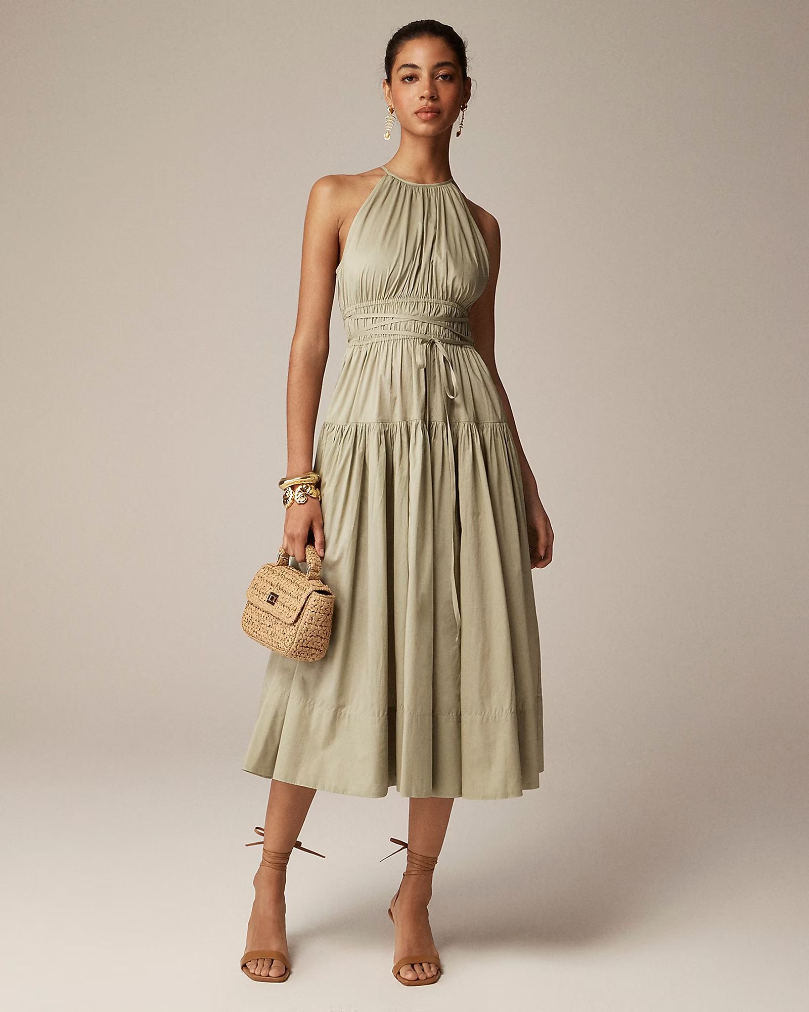 Tie-waist halter dress | J.Crew US