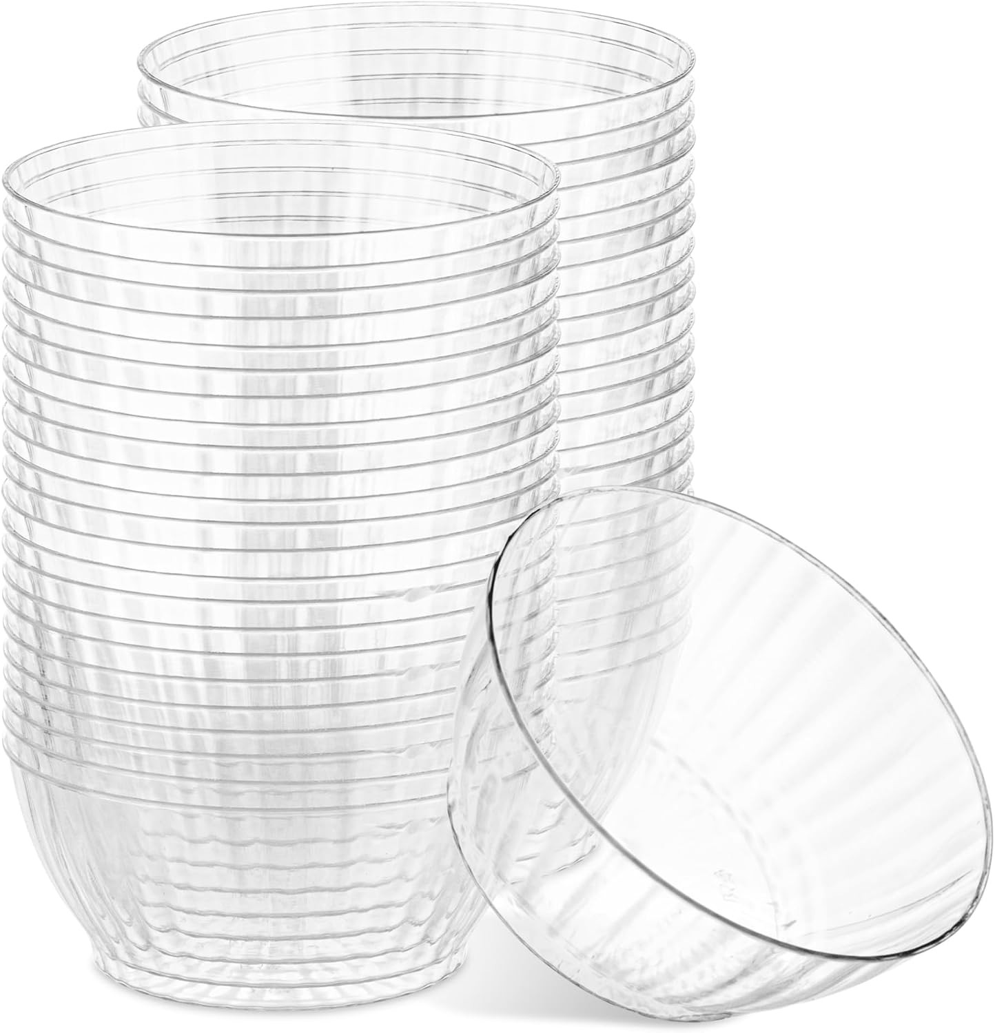 PLASTICPRO 50 Pack Small Plastic Bowls Crystal Like 6 oz Bowls Elegant Clear Plastic Bowls for Party and Occasions | Amazon (US)