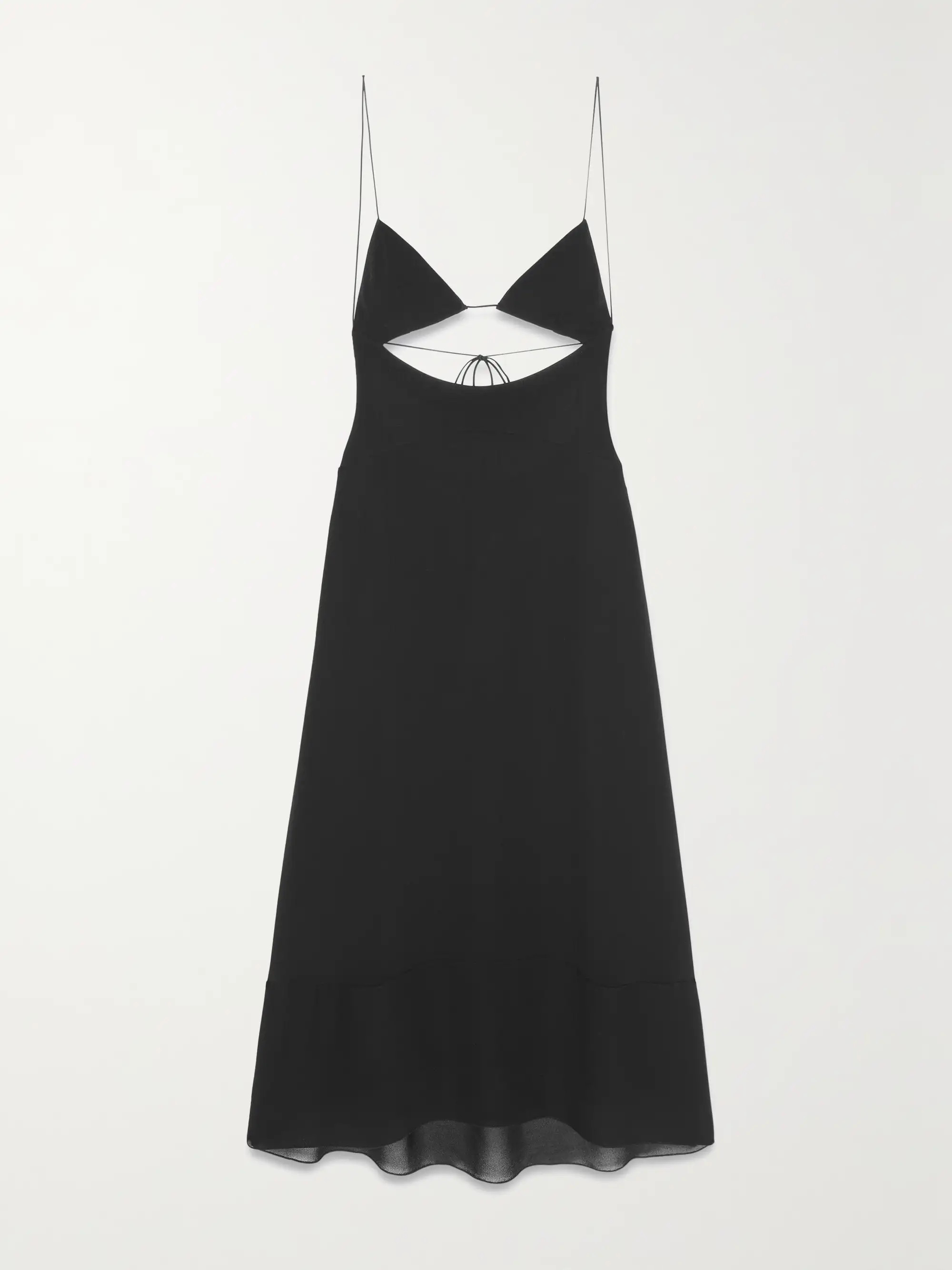 Open-back cutout crepe de chine midi dress | NET-A-PORTER (US)