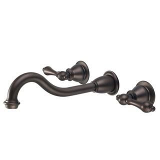 Water Creation Wall Mount 2-Handle Elegant Spout Bathroom Faucet in Oil Rubbed Bronze-F4-0001-03-... | The Home Depot