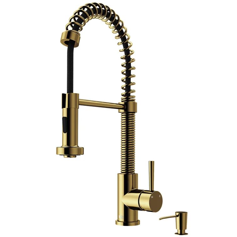 Edison Pull Down Single Handle Kitchen Faucet with Optional Soap Dispenser | Wayfair North America
