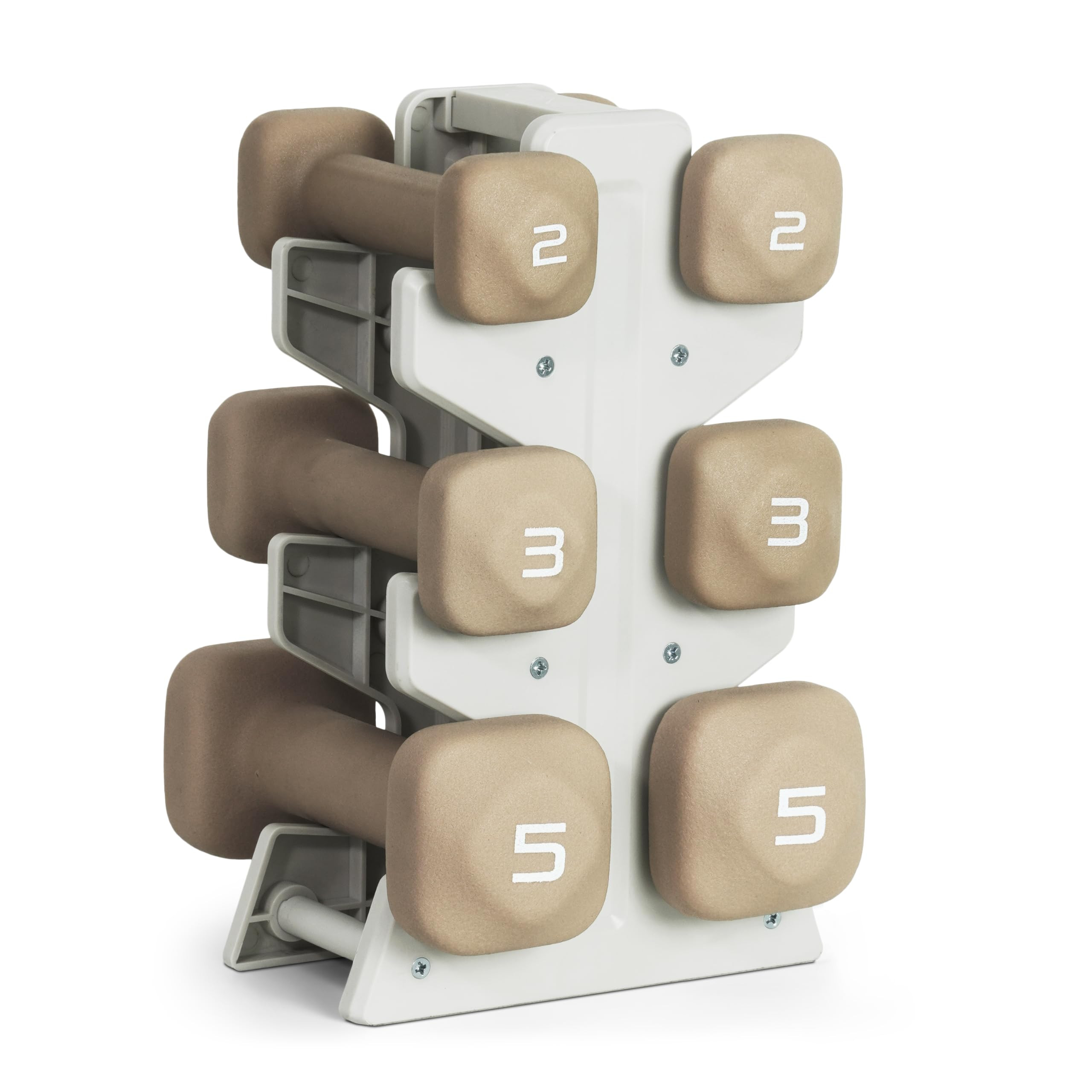 Tone Fitness Neoprene Dumbbell Set with Storage Rack – Non-Slip, Anti-Roll Hand Weights for Hom... | Amazon (US)
