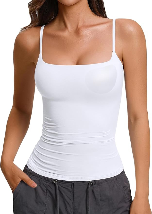Avidlove Tank Tops for Women Built in Bra Backless Basic Double Lined Summer Spaghetti Strap Slee... | Amazon (CA)