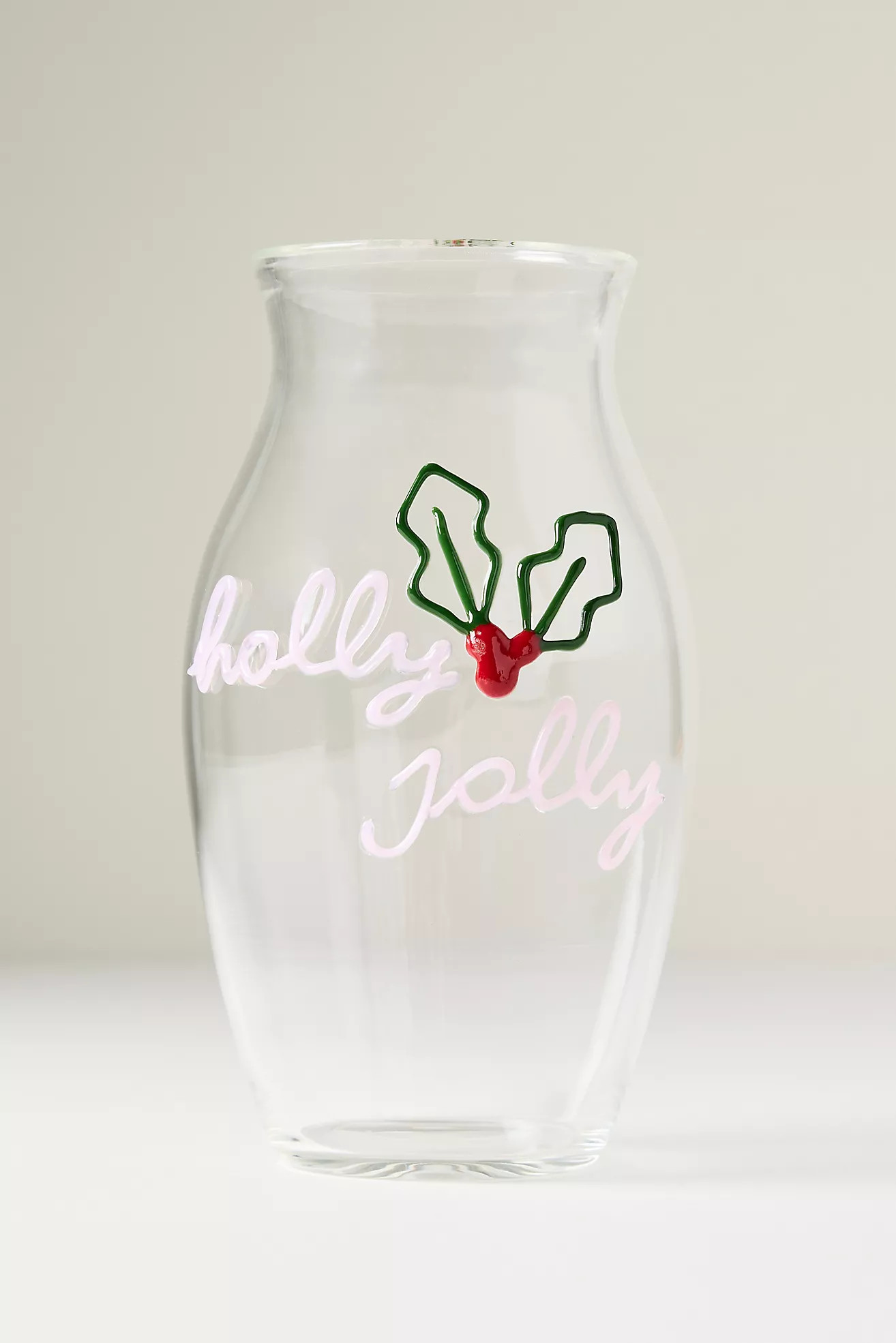 Festive Holiday Word-Play Glass Vase | Anthropologie (US)