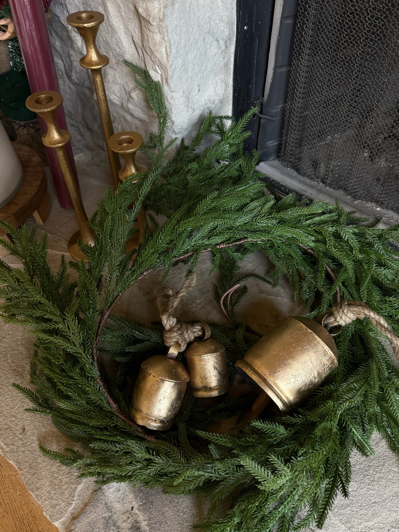 Garland and rustic cute brass bells for holiday decor! 

#LTKHome #LTKHoliday #LTKSeasonal