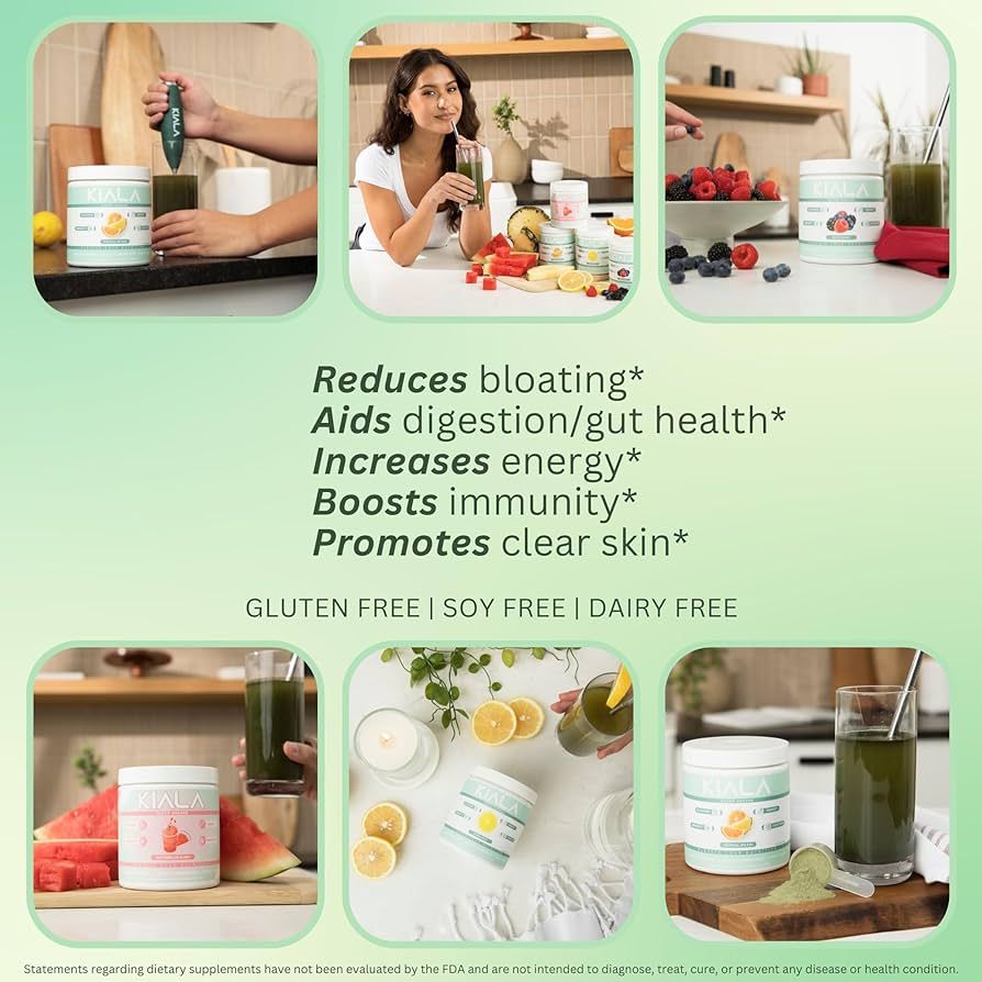 Kiala Nutrition Super Greens - Organic Greens Powder to Reduce Bloat, Support Gut Health, Boost I... | Amazon (US)