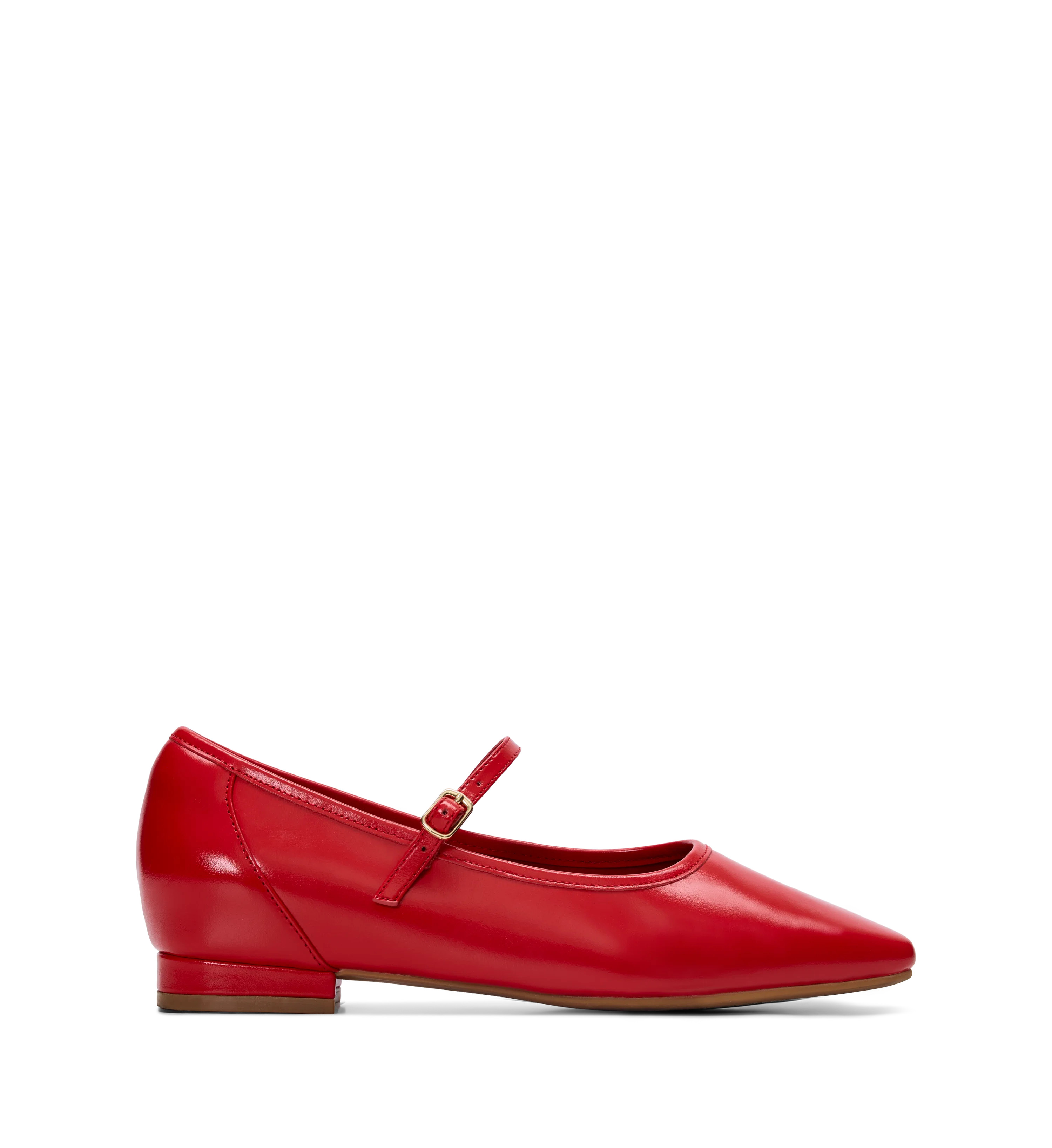 Surfbird Poppy Red Leather Ballet Flats | Bared Footwear | Bared Footwear