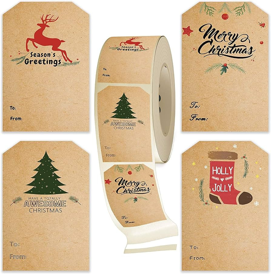 Self Adhesive Gift Tag Stickers -Christmas Gift Tags- Decorative Stickers for Holiday Presents & ... | Amazon (US)