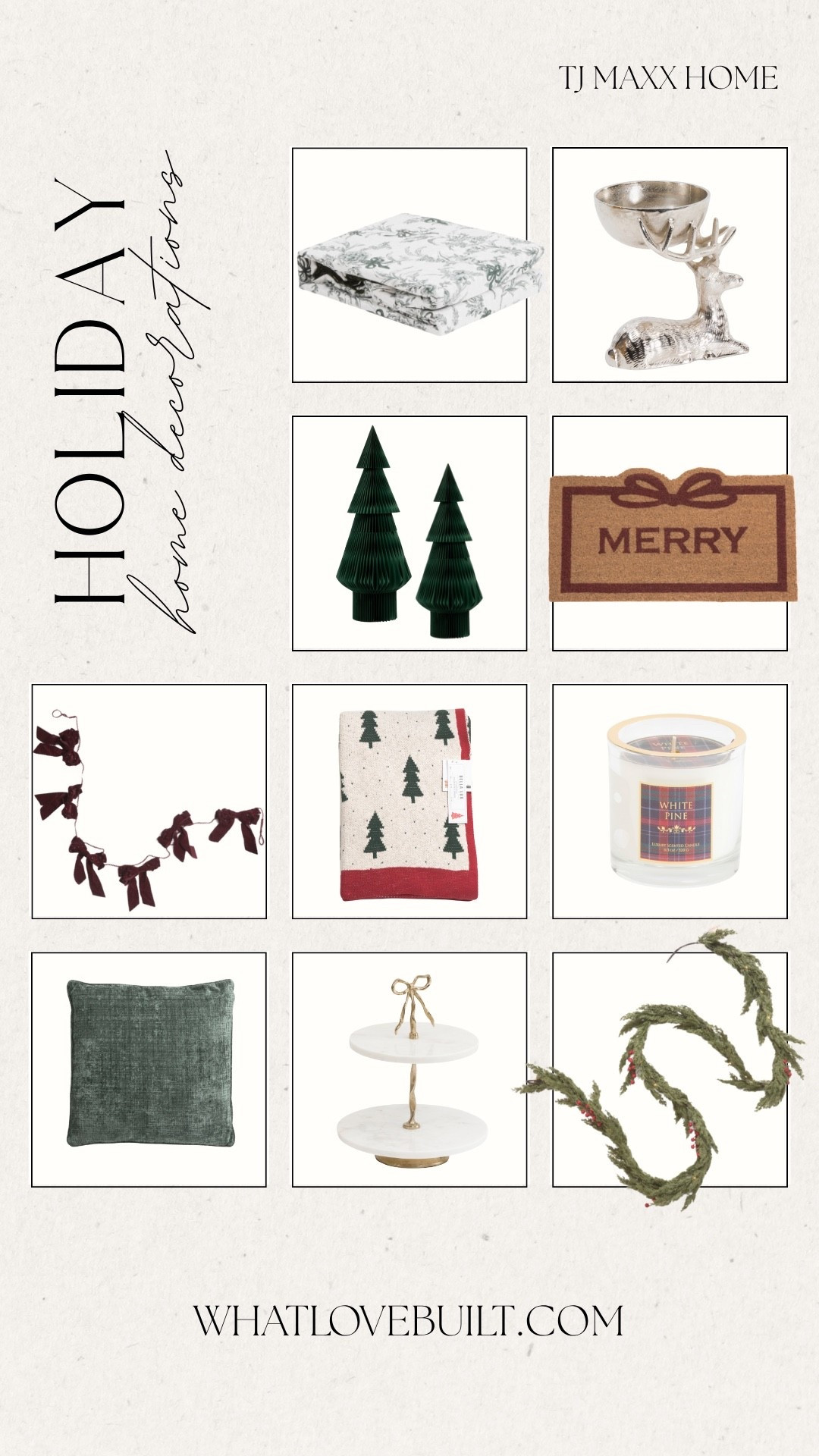 TJ Maxx and Marshalls Holiday Home Decor Finds 🎄

#tjmaxx #marshalls #home #holiday #christmas #decor #reindeer #bow #garland #hosting #blanket #throwpillow #homedecor #christmashome #holidayhome #modernhome 

#LTKHoliday #LTKFindsUnder50 #LTKHome