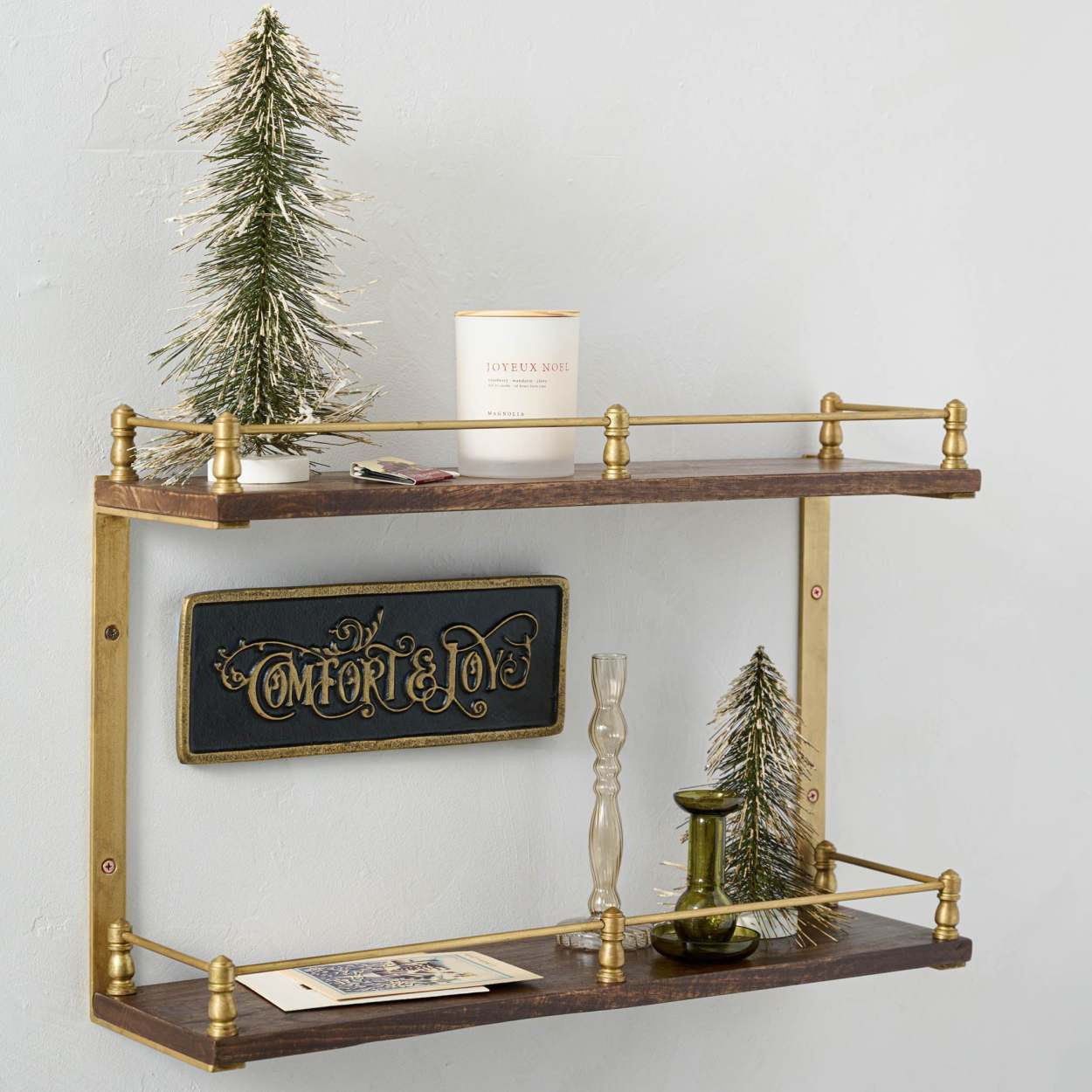 Elliott Brass Railing Shelf | Magnolia
