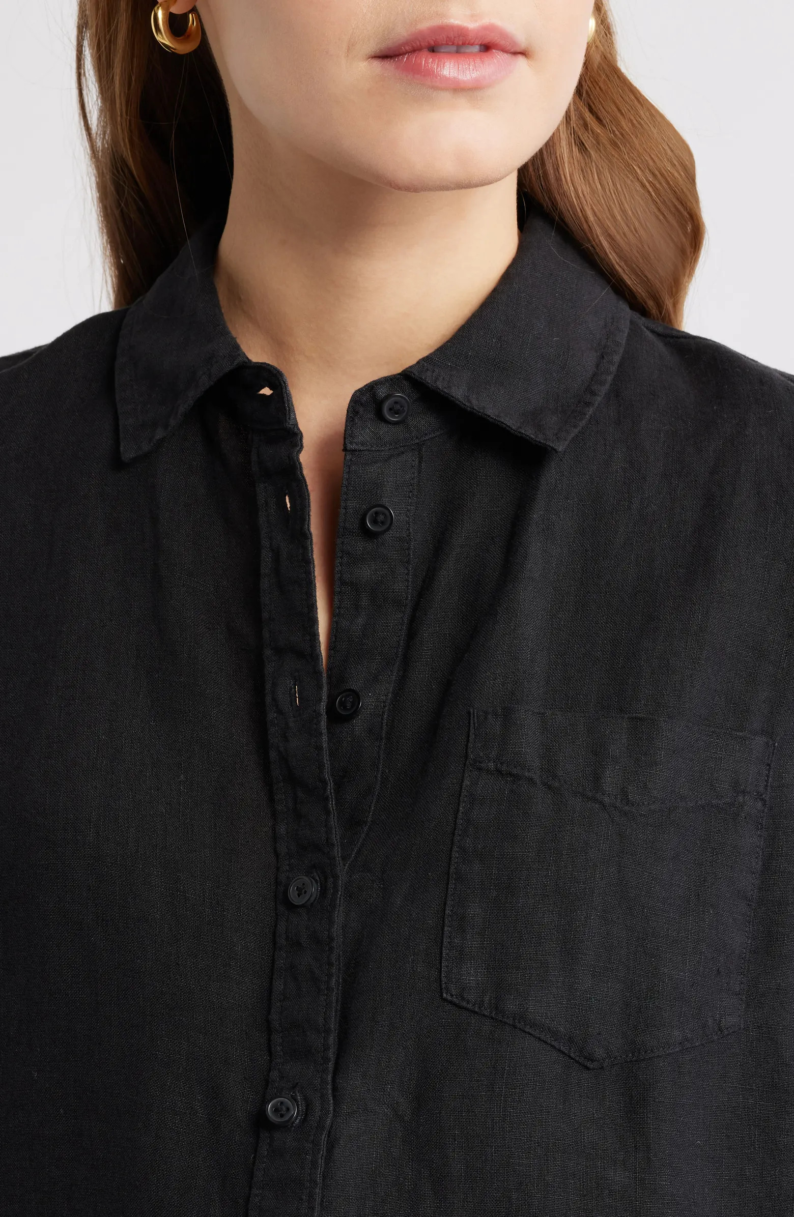 Casual Linen Button-Up Shirt | Nordstrom