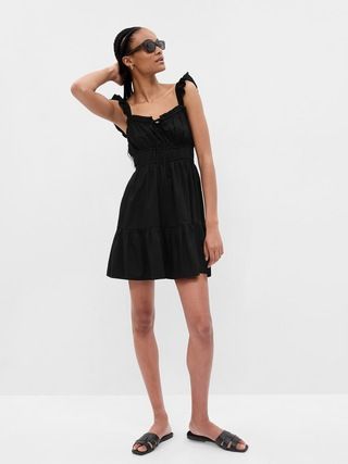 Flutter Sleeve Cinch Waist Mini Dress | Gap (CA)
