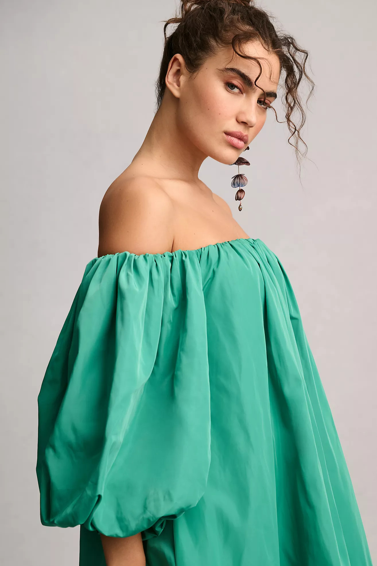 Mare Mare Puff-Sleeve Off-The-Shoulder Mini Dress | Anthropologie (US)