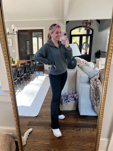 OOTD 
Flare leggings tts - m reg 
Sized up 1 to L in pullover - softest thing I own. So stretchy. Butter! Code MORGANXSPANX for 10% off 

Flared leggings yoga pants 

#LTKunder50 #LTKfit #LTKSale