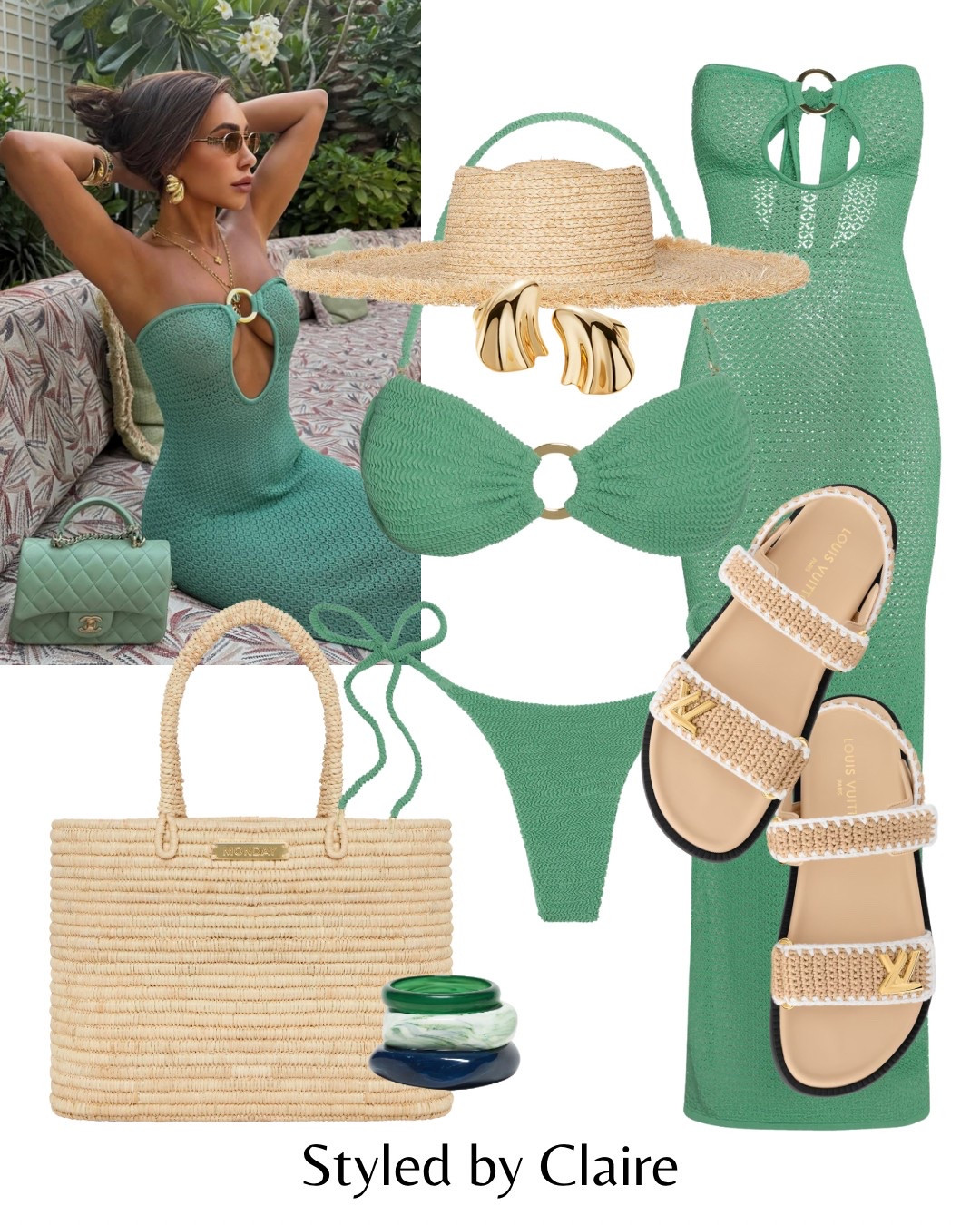 Styling Mondays Swimwear🥝🥝🥝
Send me a DM for a 20% off discount code
Tags: crochet dress cut out cut work strapless bikini top bottoms turquoise raffia sandals tote basket woven bag resin bracelets hat sombrero earrings fashion summer beach club holiday vacation inspo outfit ideas chic women’s luxury style st tropez Cannes Dubai Ibiza 

#LTKswimwear #LTKstyletip #LTKsummer