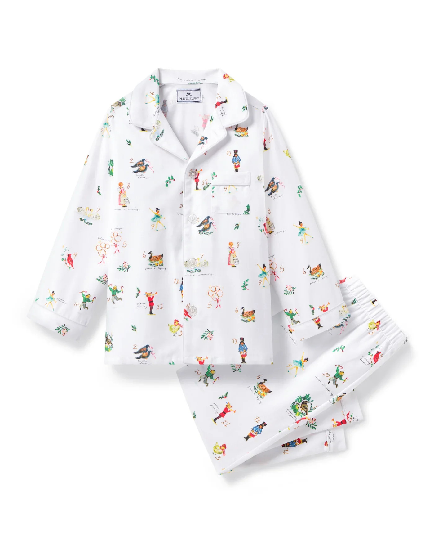 Petite Plume 12 Days of Christmas Twill Children's Pajama Set | JoJo Mommy