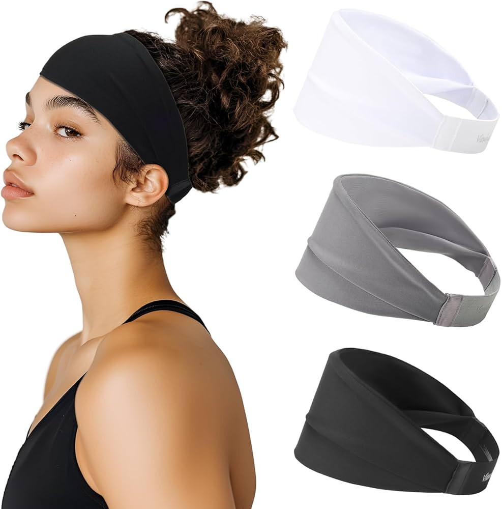 Sweat Absorb Headband for Men & Women, Athletic Headband for Running Yoga Workout, Wide Fashion H... | Amazon (US)