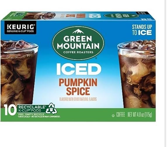 Green Mountain Coffee Brew Over Ice Pumpkin Spice, Keurig Single Serve K-Cup Pods, 10 Count | Amazon (US)