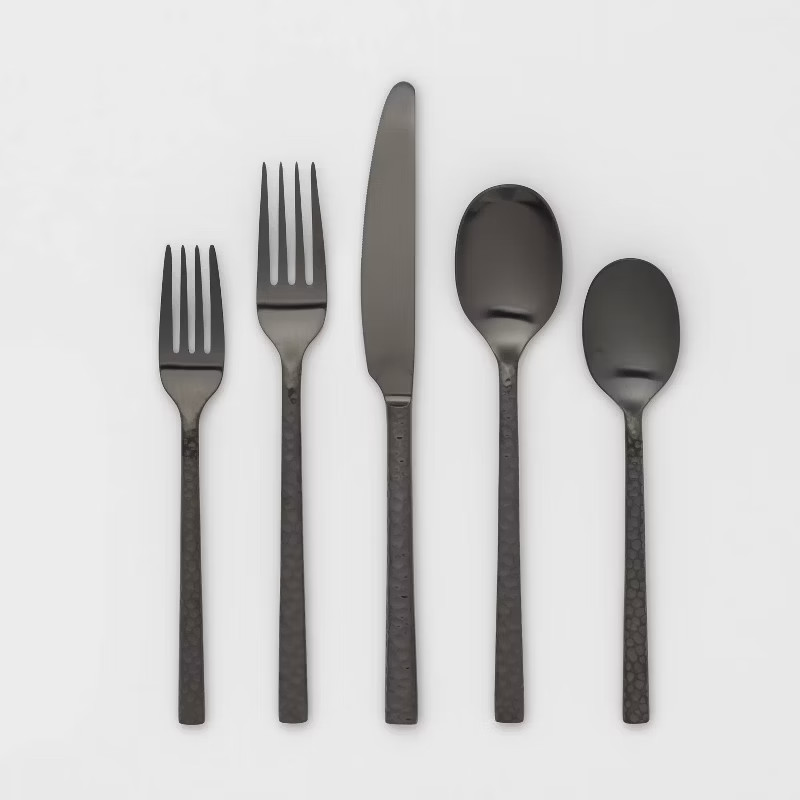 20pc Stainless Steel Marsio Matte Silverware Set Black - Project 62™ | Target