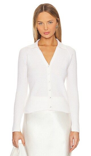 Cashmere Polo Top in Soft White | Revolve Clothing (Global)