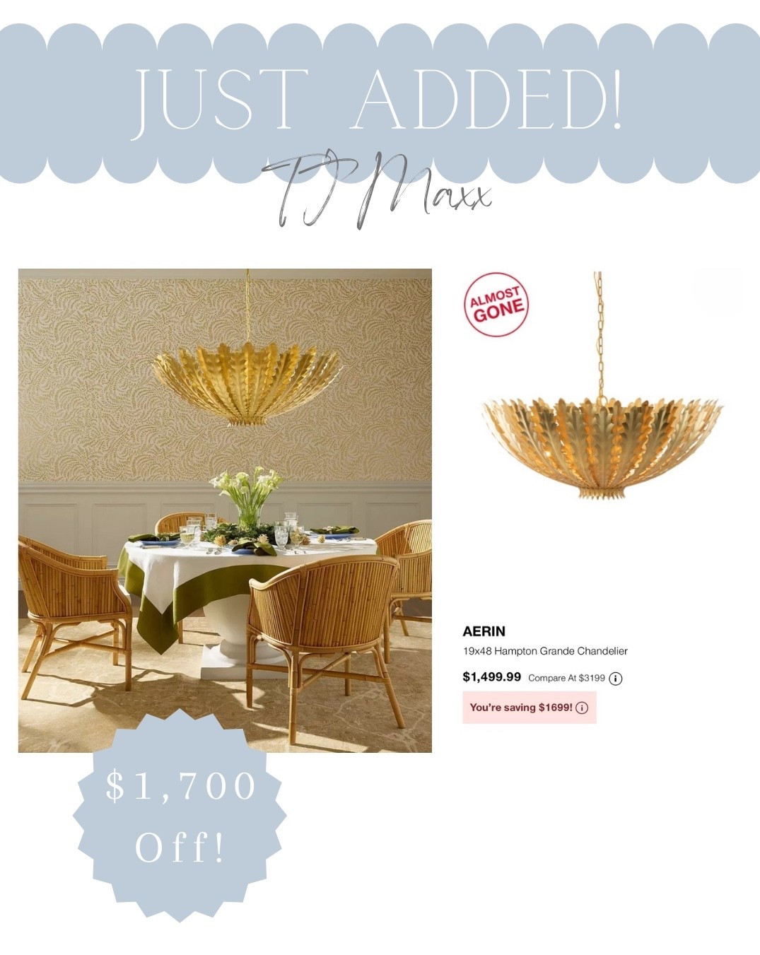 Save $1,700 on this 48 inch designer chandelier!!! Only 5 left!!!

dining room chandelier, coastal dining room, Serena and Lily dining room, Serena and Lily look for less, coastal chandelier

#LTKStyleTip #LTKHome #LTKSaleAlert