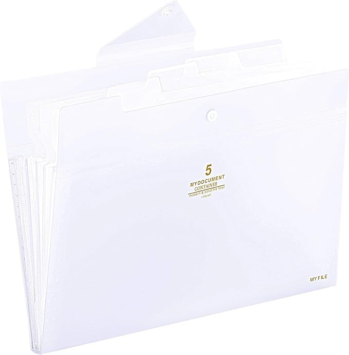 SKYDUE Clear Expanding File Folders with Pockets. Accordion File Organizer with Labels. Portable ... | Amazon (US)