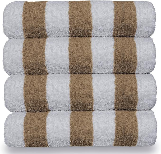 Luxury Hotel & Spa Towel 100% Cotton Pool Beach Towels - Cabana - Tan - Set of 4 | Amazon (US)