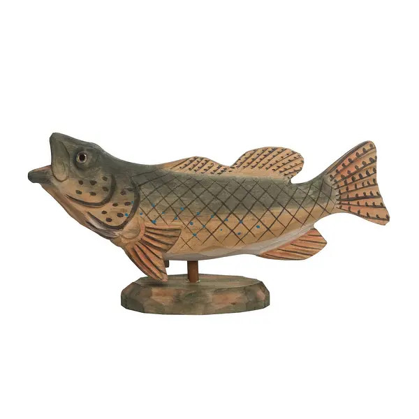 12" Decorative Fighting Fish Wooden Tabletop Figure – Coastal, Beach House, Rustic | Bed Bath & Beyond