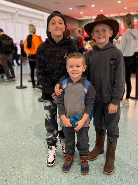 Waffle knit set. Cody James western kids boots. Air Jordan. Nike. Boys clothing. Boy Mom. Kids travel outfit  

#LTKfamily #LTKkids #LTKtravel
