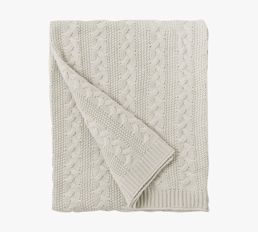 Evette Cable Knit Throw | Pottery Barn (US)