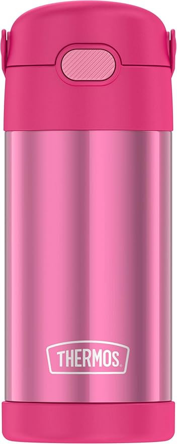 THERMOS FUNTAINER 12 Ounce Stainless Steel Vacuum Insulated Kids Straw Bottle, Pink | Amazon (US)