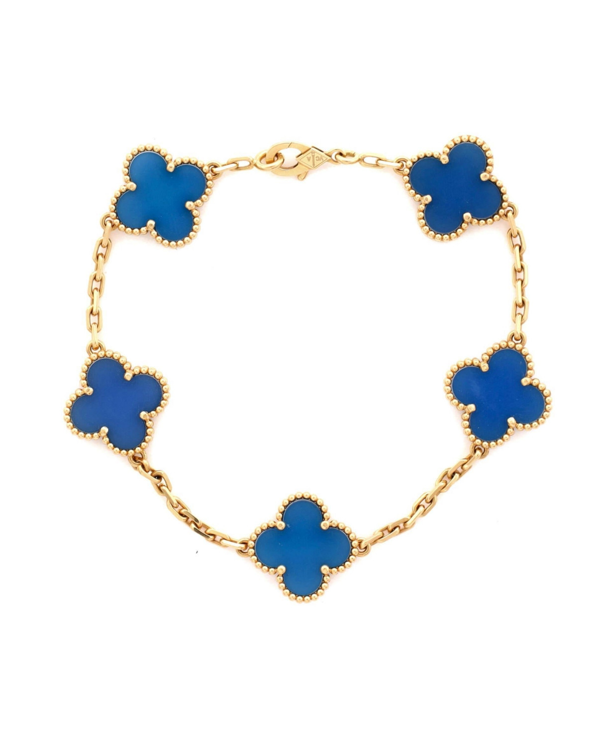 Pre-Owned Van Cleef & Arpels Vintage Alhambra 5 Motifs Bracelet - 18k yellow gold | Macy's