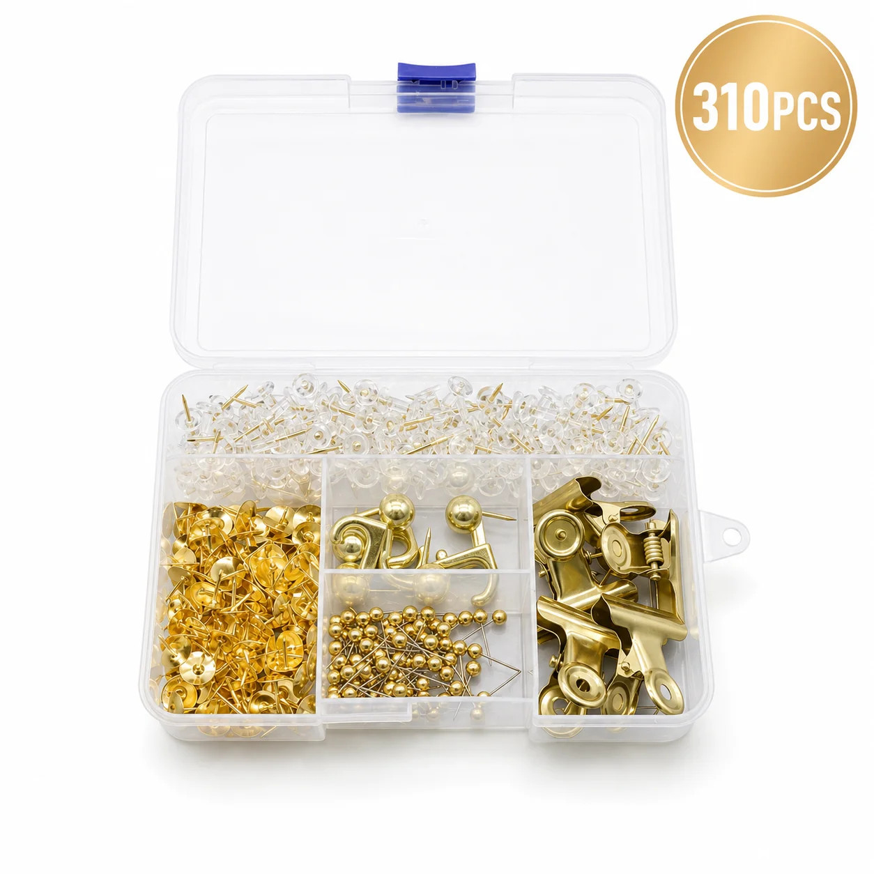 Push Pins Set, 310 PCS Gold Decorative Push Pins for Cork Board with Push Pin Hook Pushpin Clip O... | Walmart (US)