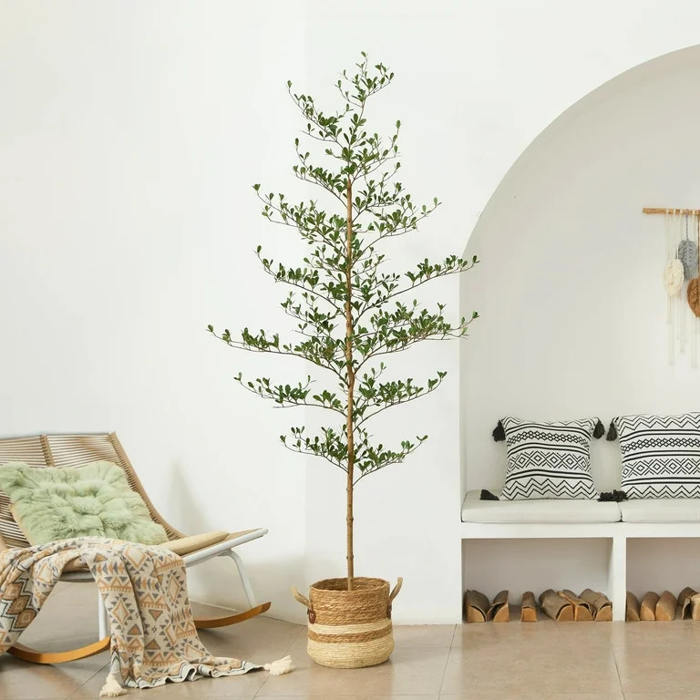 DR.Planzen 7ft Faux Black Olive Tree - Realistic Potted Artificial Tree with Natural Trunk & Silk... | Walmart (US)