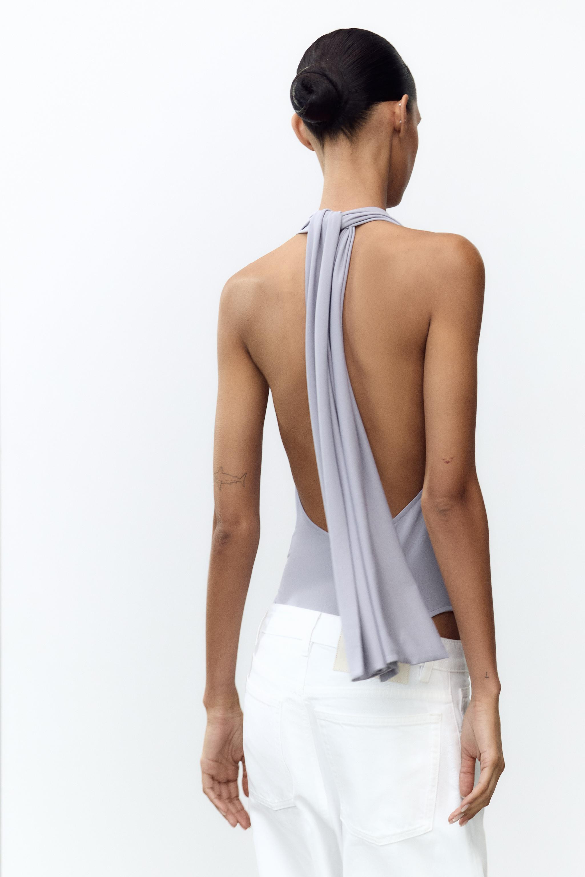 FLOWY HALTER BODYSUIT | Zara US