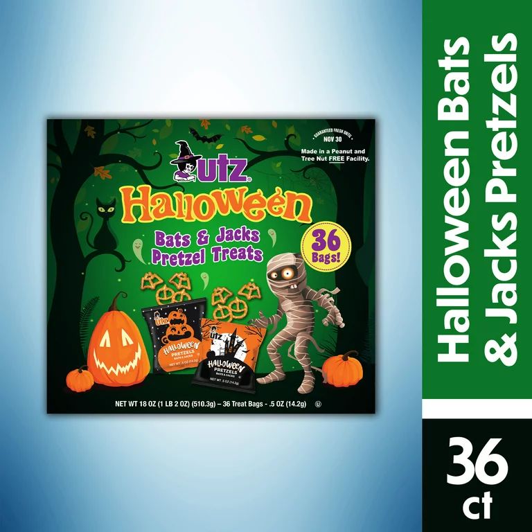 36 ct Utz Halloween Pretzels 0.5 oz Bats & Jacks Treats Box | Walmart (US)