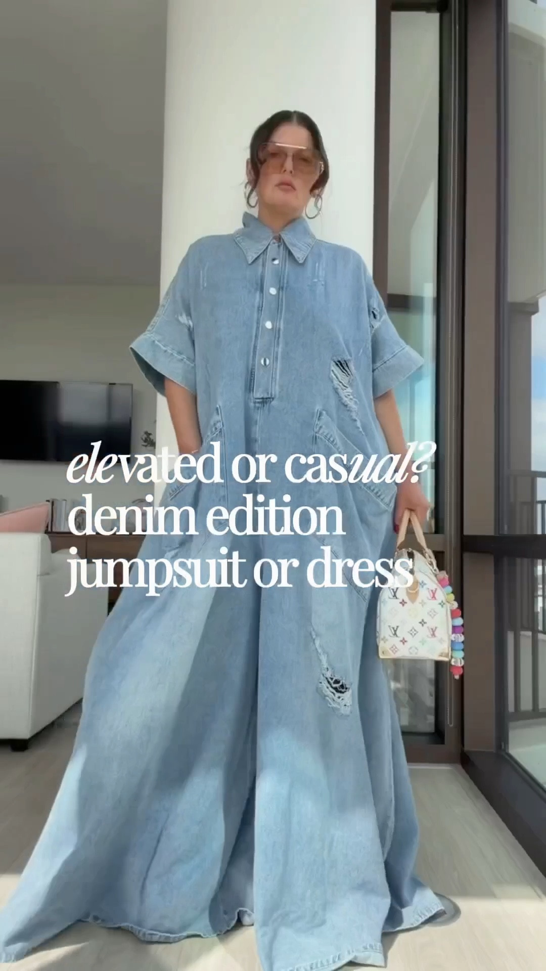 Jumpsuit runs huge. I’m wearing a S-M, it’s insanely long but bc it’s distressed you can cut a raw hem to your preferred length. The raw hem will go with the style of the jumpsuit.

Denim midi dress runs true to size. Very dusty denim with stretch. Perfect for Spring & Summer weather 



#LTKgrwm #LTKootd