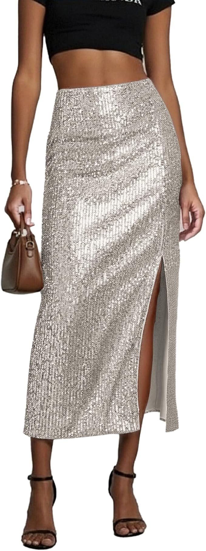Women’s High Waist Midi Skirt Sexy Cocktail Party Skirt | Amazon (US)
