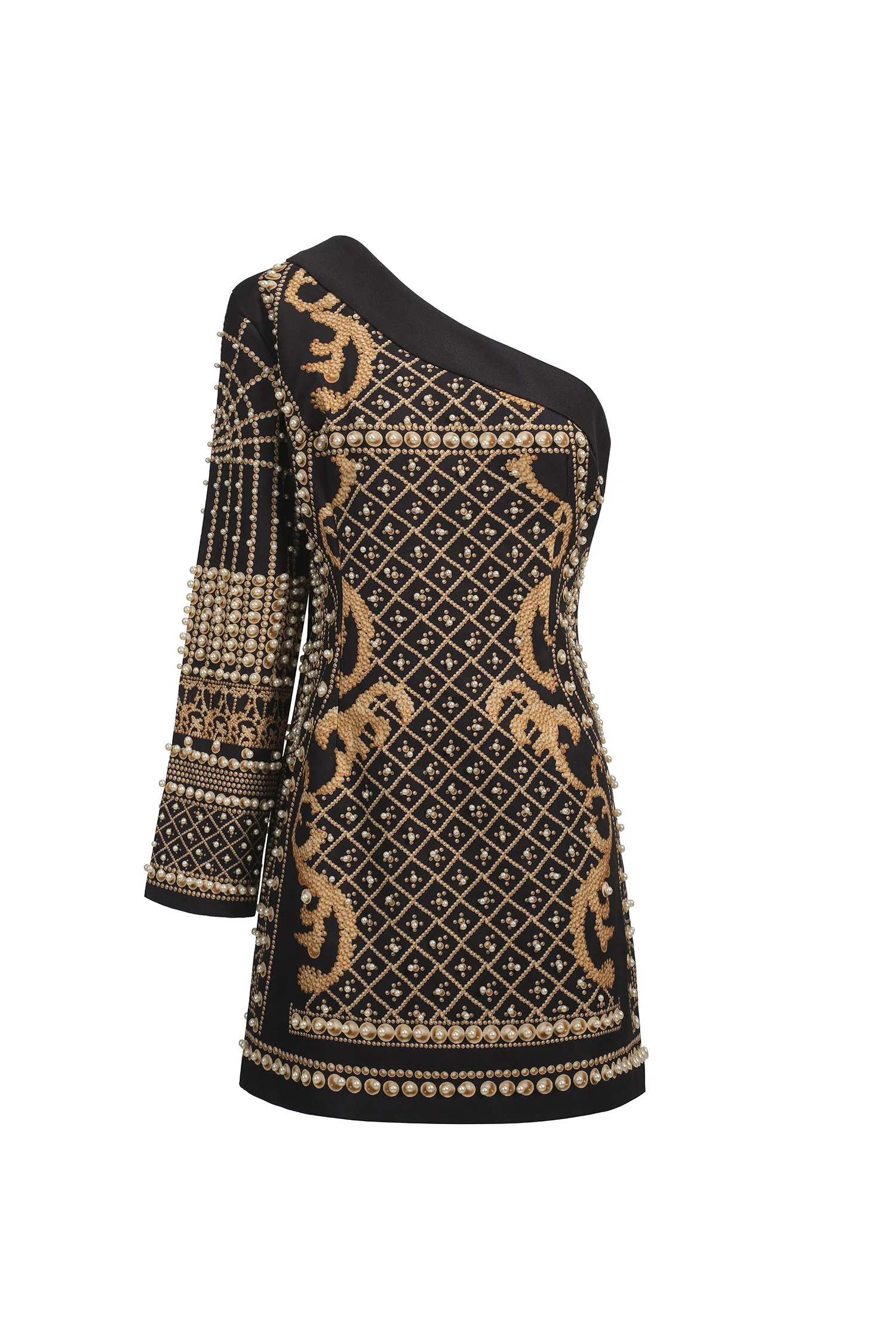 Daya One Shoulder Pearl Mini Dress | Bellabarnett Affiliate Marketing