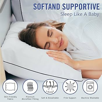 Hotel Collection Bed Pillows for Sleeping 2 Pack Queen Size Cooling Pillows Set of 2 for Back, St... | Amazon (US)