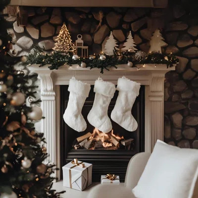 3-Pack 18-Inch Christmas Stockings, Faux Fur Christmas Stockings, Decorations, Candy Gift Bags, Christmas Ornaments | Wayfair North America