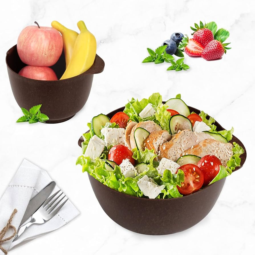 BoxedHome 4 Quart Large Plastic Mixing Bowls, Microwave Safe Mixing Bowl Set with Pour Spout, Nes... | Amazon (US)