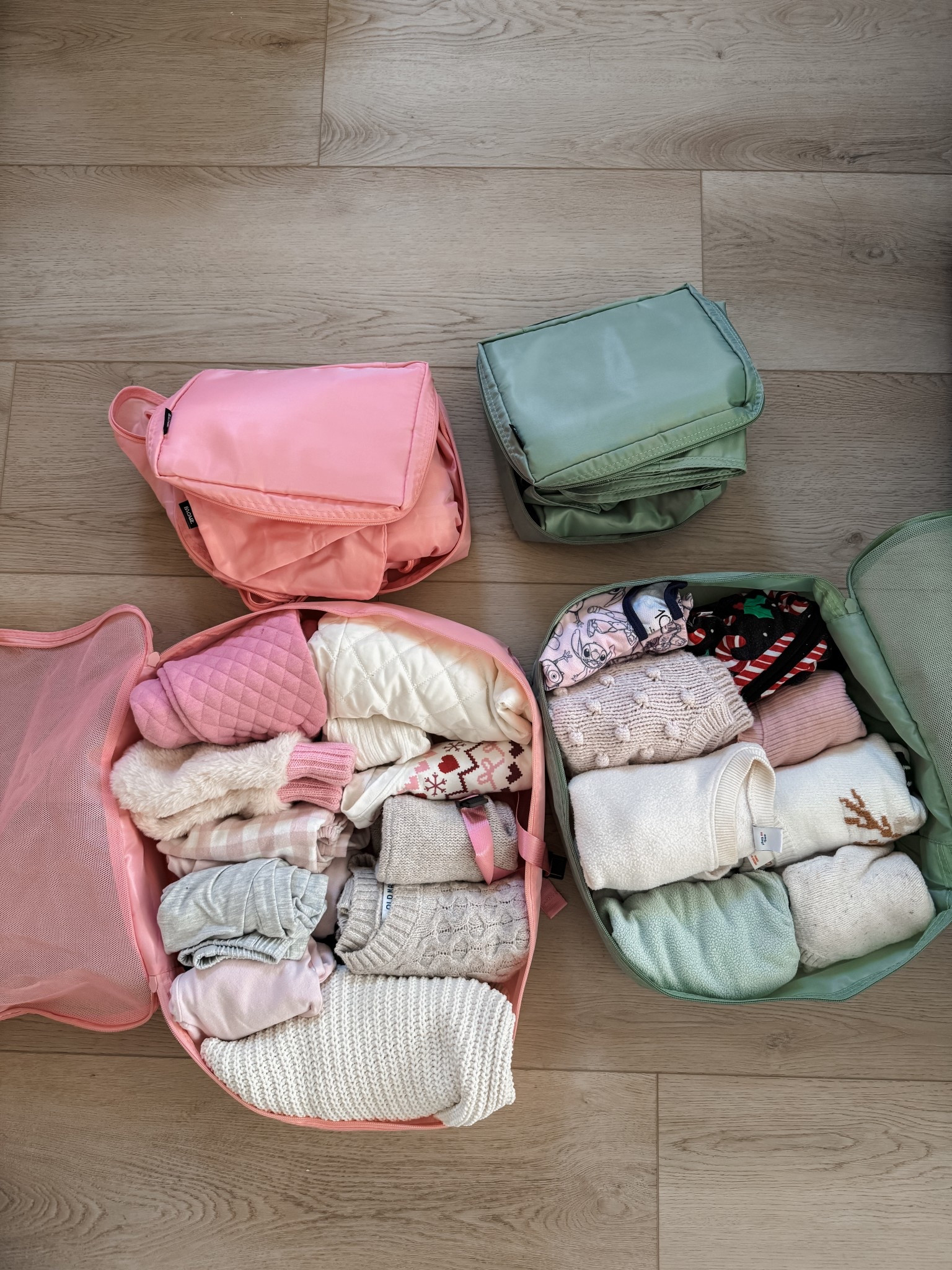 green for my baby, pink for my toddler and taupe for me! a travel hack is to color code each person so it’s easy to find clothes and organize later on :) #packingcubes #travels #travelswithkids #toddlerfinds #packing #momof2 

#LTKBaby #LTKKids #LTKTravel